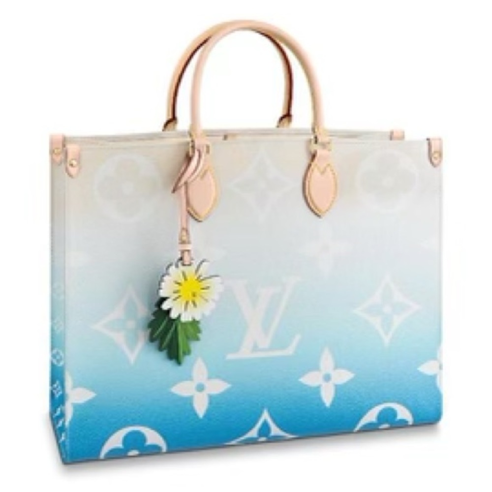 Louis Vuitton By Pool OntheGo Tote Blue On the Go bag only. Giant monogram